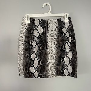 Faux snakeskin skirt